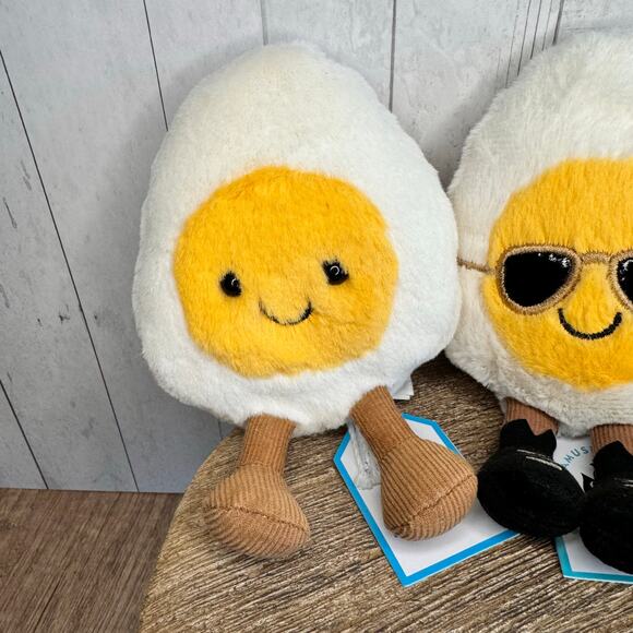 Jellycat Boiled Egg Set of 3 Boiled Egg Chic Bunny Happy FAST SHIP NEW - Picture 3 of 9